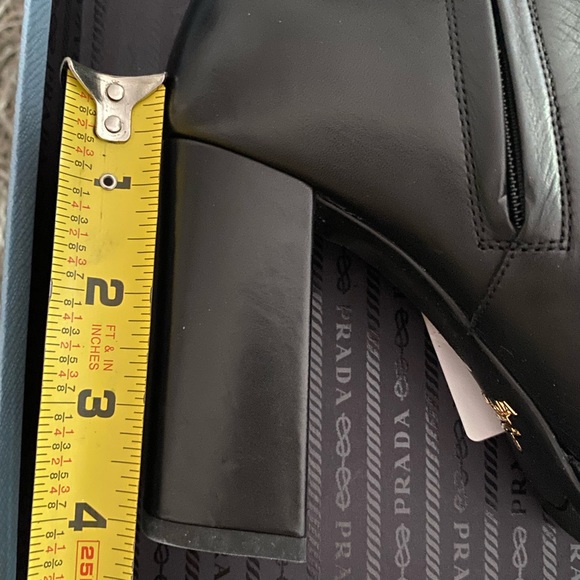 PRADA HEELED LEATHER ANKLE BOOTS - Picture 7 of 8